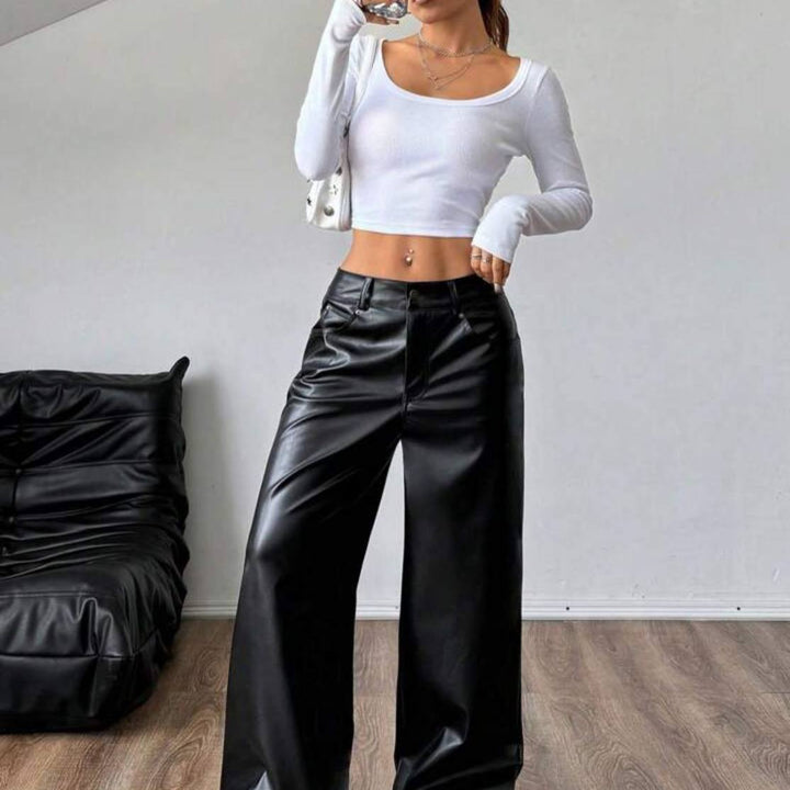 Pantalón efecto cuero  oversize New York