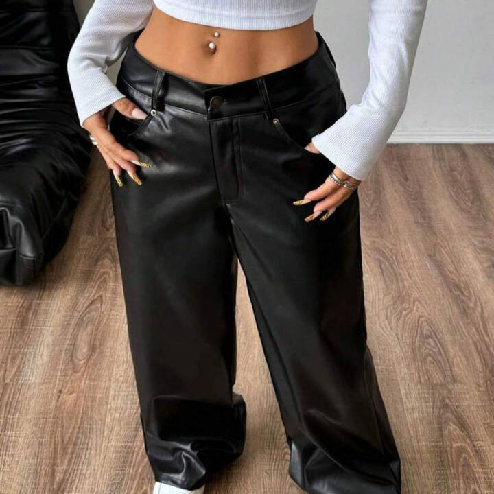 Pantalón efecto cuero  oversize New York