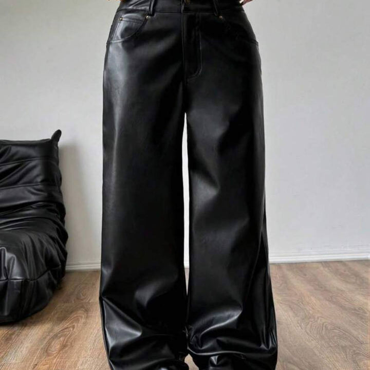 Pantalón efecto cuero  oversize New York