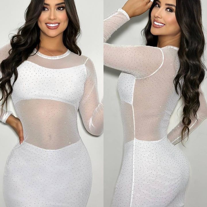 Vestido malla piedreria LUXURY
